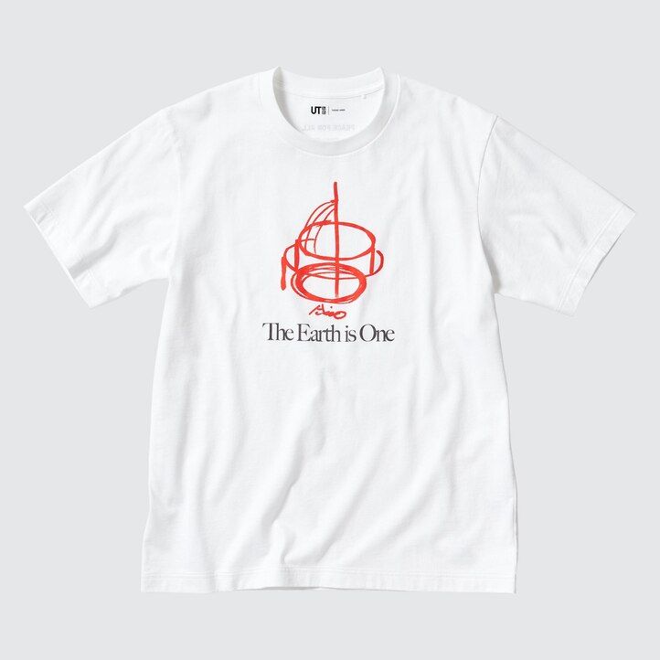 camisetas blancas uniqlo peace for all graphic tadao ando para mujer