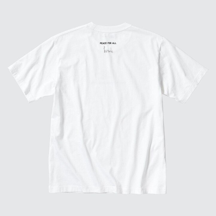camisetas blancas con estampado de haruki murakami de uniqlo peace for all para mujer