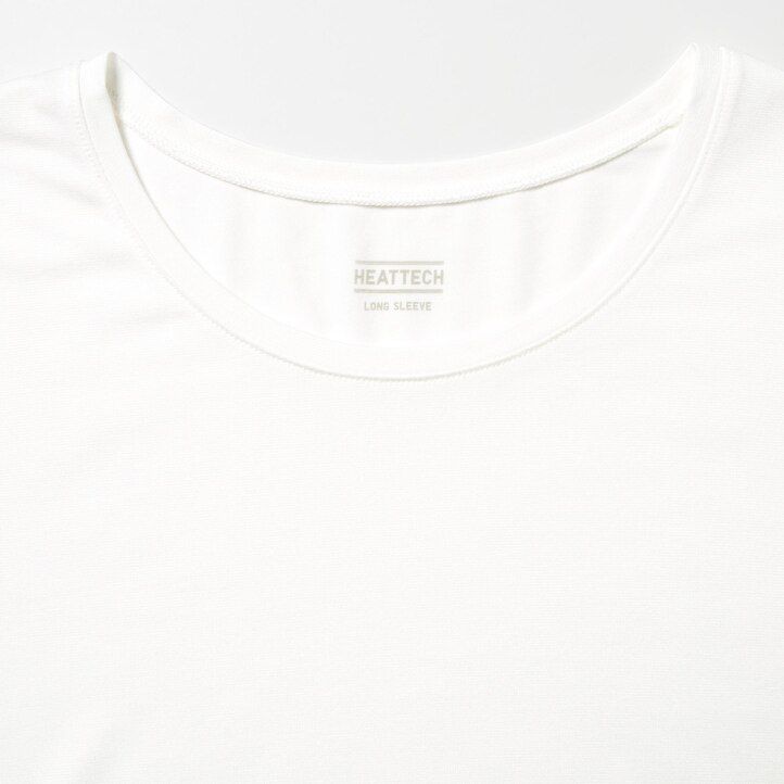 camiseta térmica uniqlo heattech con cuello redondo y mangas para mujer color blanco