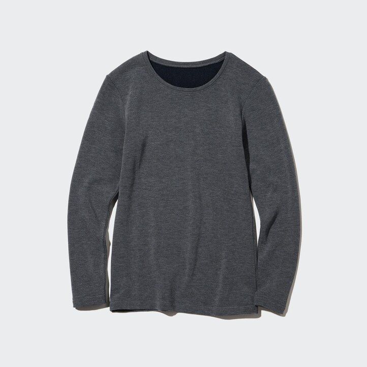 camisetas térmicas uniqlo heattech ultra warm con cuello redondo y mangas para mujer