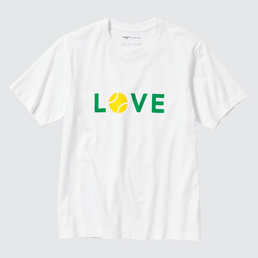 camisetas blancas para mujer uniqlo peace for all graphic roger federer