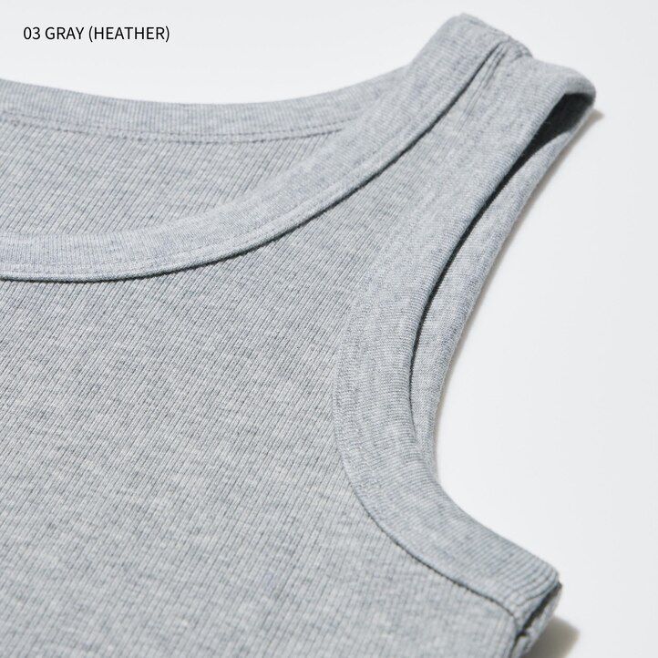 camisetas uniqlo de canalé suave para mujer blancas
