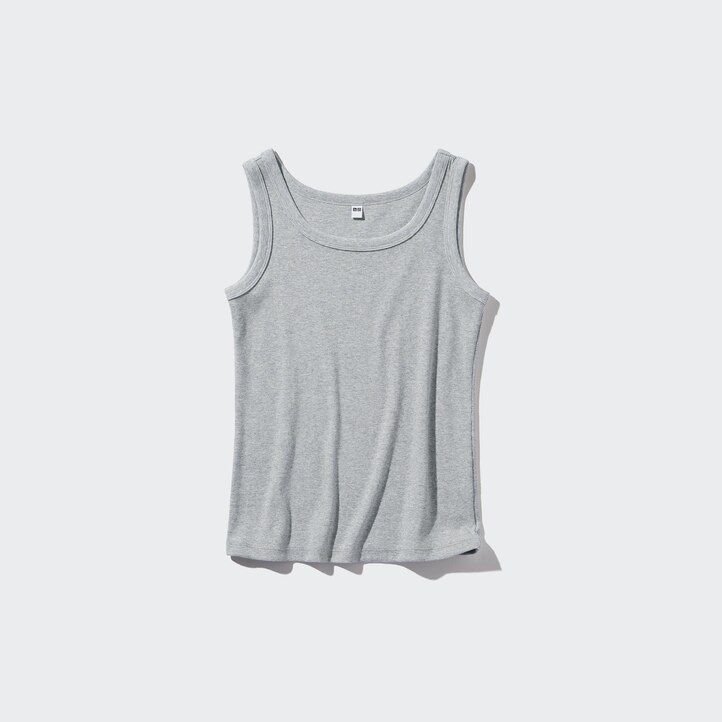 camisetas uniqlo de canalé suave para mujer blancas