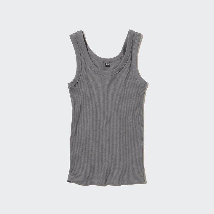 camisetas de tirantes acanaladas uniqlo para mujer color naranja
