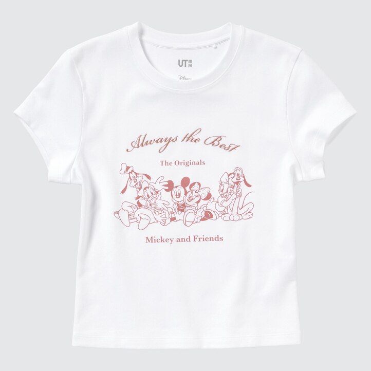 camisetas blancas con gráficos uniqlo disney collection mini ut para mujer