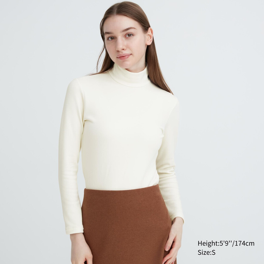 camisetas térmicas uniqlo heattech ultra warm con cuello alto y mangas para mujer