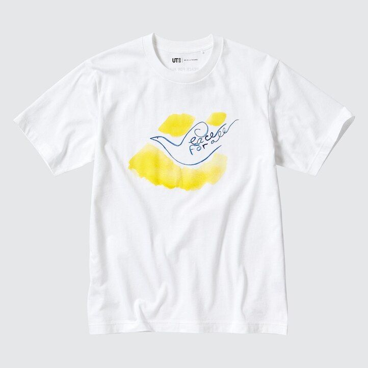 camisetas blancas uniqlo peace for all graphic ines de la fressange para mujer