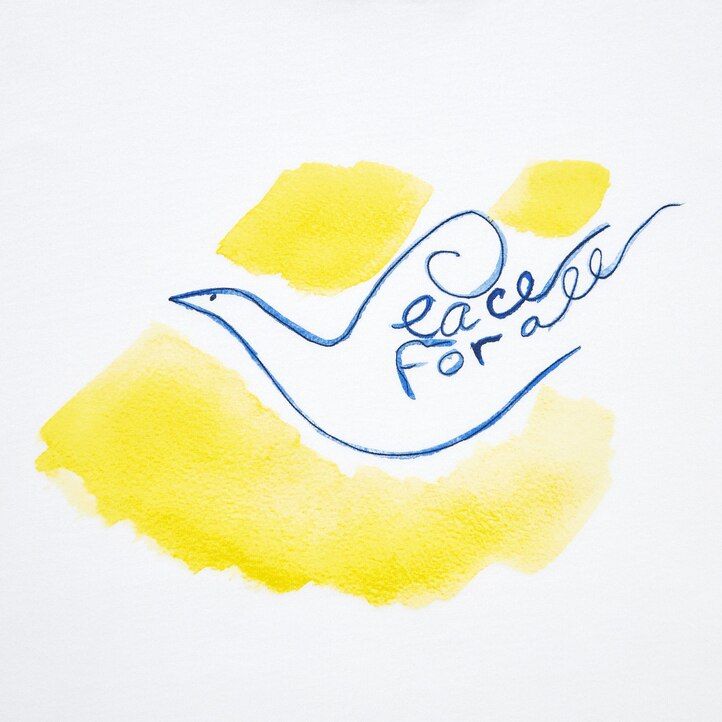 camisetas blancas uniqlo peace for all graphic ines de la fressange para mujer