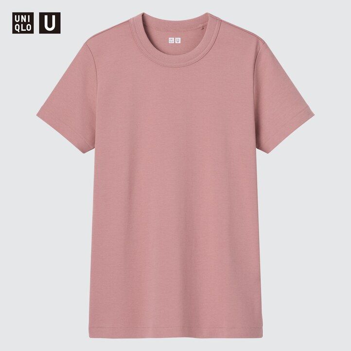 camisetas uniqlo de cuello redondo y manga corta para mujer color blanco
