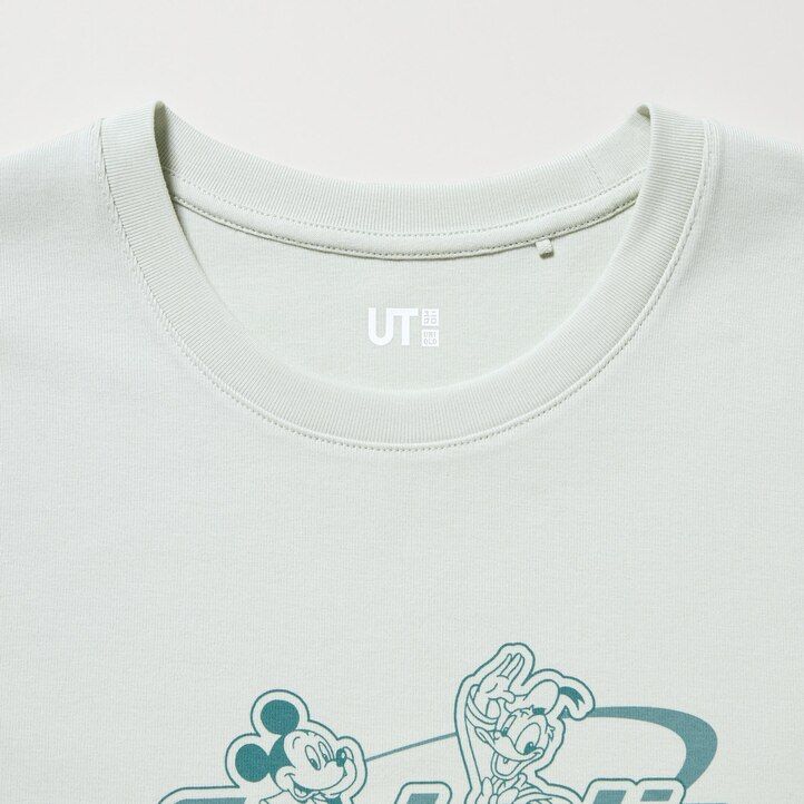 camisetas gráficas uniqlo disney collection mini ut para mujer color verde claro