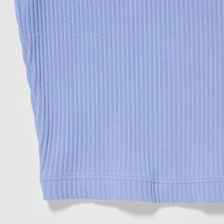 camisetas cortas de cuello redondo acanaladas rosas de uniqlo para mujer
