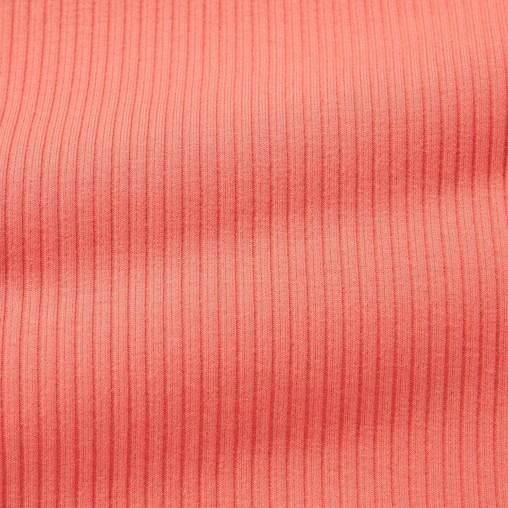 camisetas cortas de cuello redondo acanaladas rosas de uniqlo para mujer