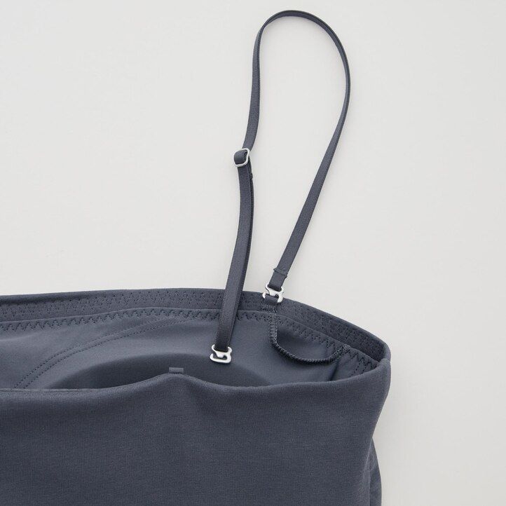 camisetas de tubo cortas de algodón uniqlo airism para mujer en gris