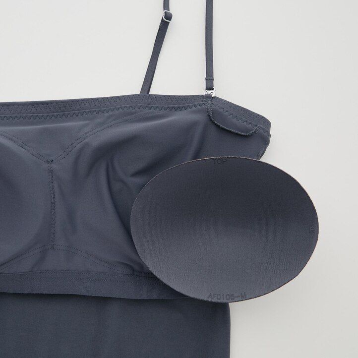 camisetas de tubo cortas de algodón uniqlo airism para mujer en gris