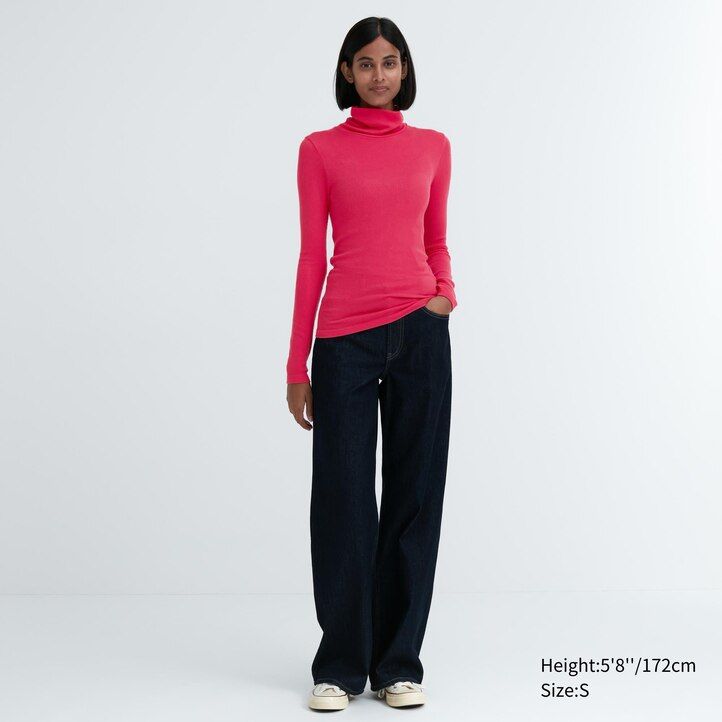 camiseta térmica uniqlo heattech extra cálida sin costuras con mangas acanaladas para mujer gris