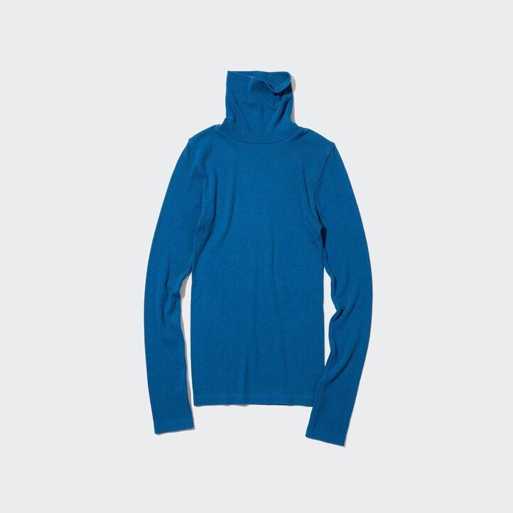 camiseta térmica uniqlo heattech extra cálida sin costuras con mangas acanaladas para mujer gris
