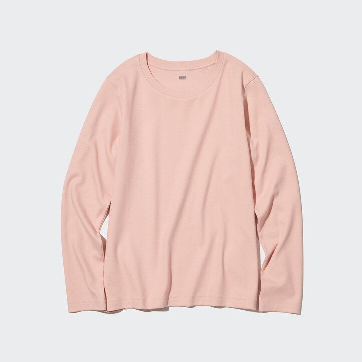 camisetas uniqlo de algodón elástico suave con cuello redondo y mangas para mujer color negro