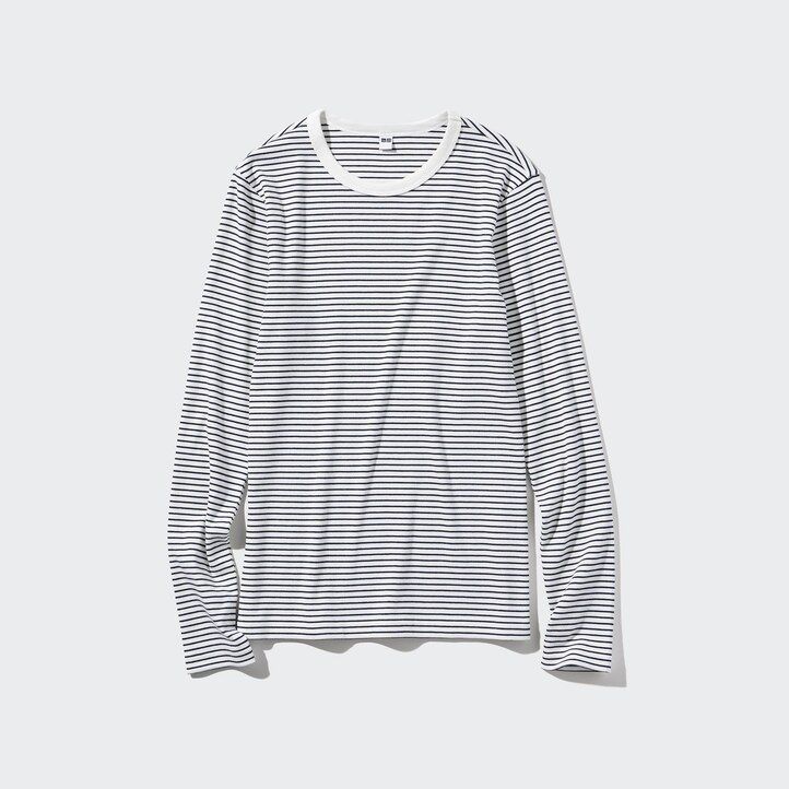 camisetas blancas uniqlo de cuello redondo manga corta ajustadas y acanaladas para mujer