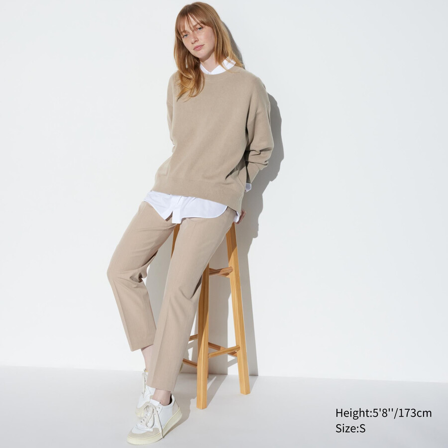 tops elegantes hasta el tobillo beige uniqlo para mujer