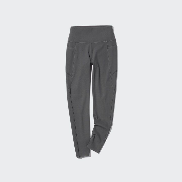 camiseta uniqlo airism marrón para mujer con protección uv suave y bolsillos