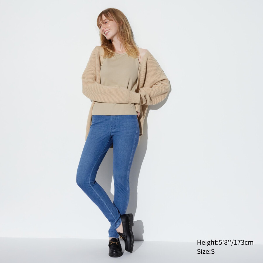tops vaqueros ultraelásticos uniqlo para mujer en azul