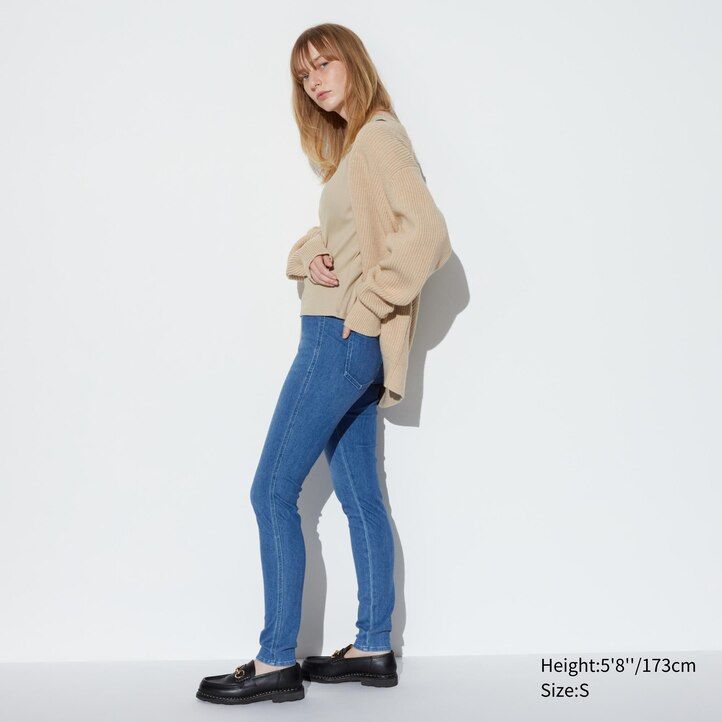 tops vaqueros ultraelásticos uniqlo para mujer en azul