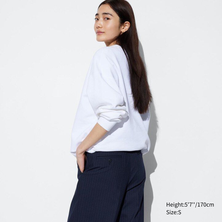 tops de mujer uniqlo con rayas y pernera ancha plisada en azul marino