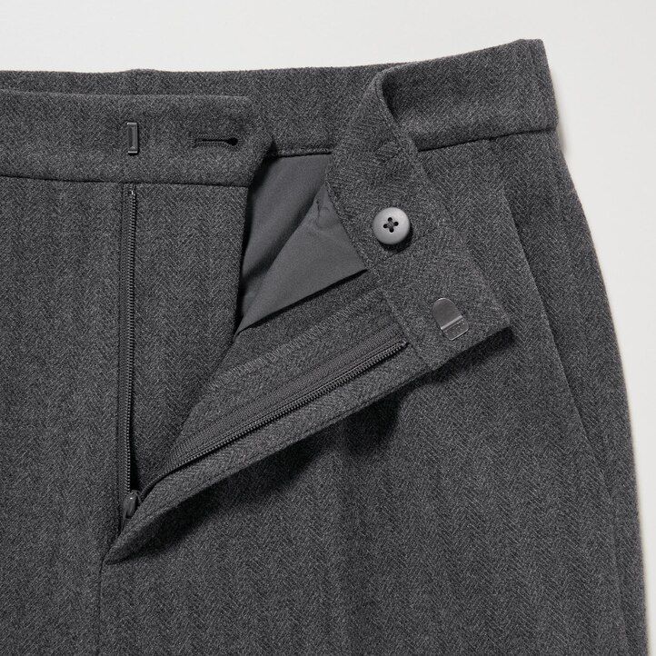 tops uniqlo smart de espiga cepillada en gris oscuro para mujer largos hasta el tobillo
