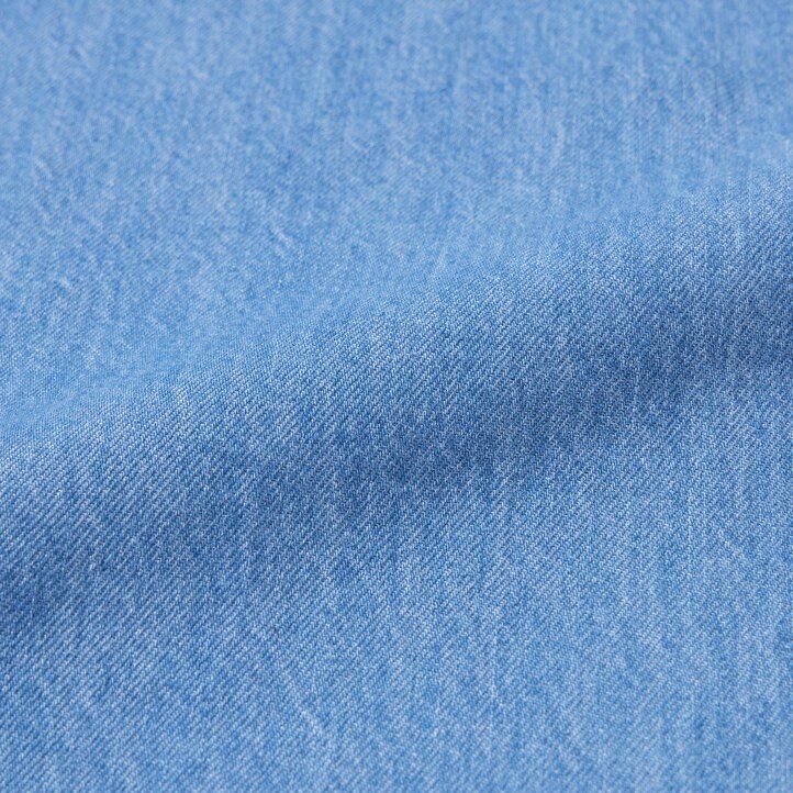 tops de mezclilla anchos y rectos de pierna ancha para mujer de uniqlo en azul