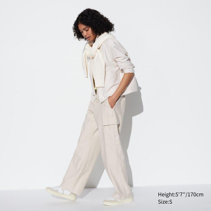 tops de mujer uniqlo wide straight legrgo gris oscuro
