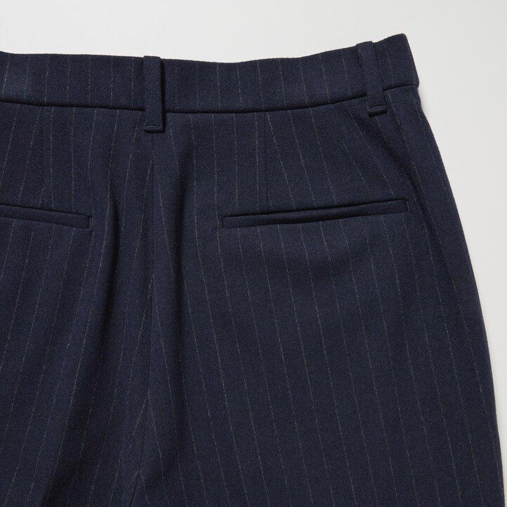 tops uniqlo smart brushed striped ankle length para mujer color azul marino