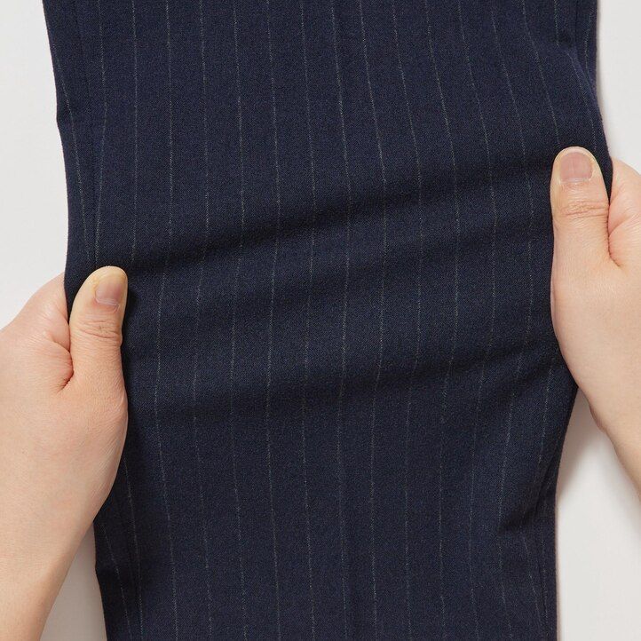 tops uniqlo smart brushed striped ankle length para mujer color azul marino