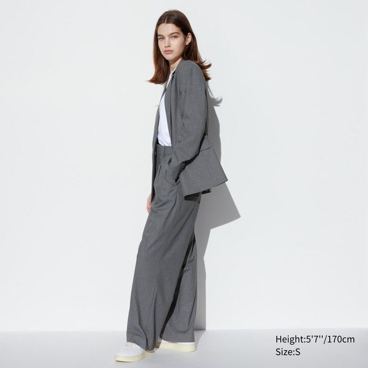 tops plisados de pierna ancha uniqlo para mujer en color oliva