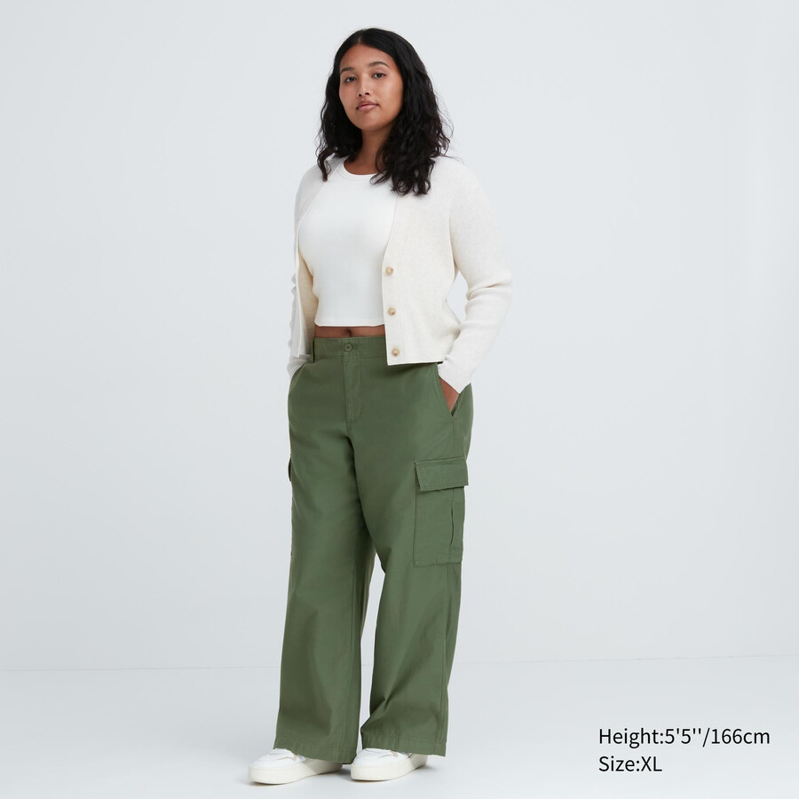 tops de mujer uniqlo wide straight legrgo verdes