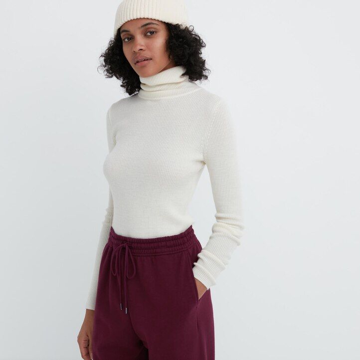 joggers blancos uniqlo para mujer
