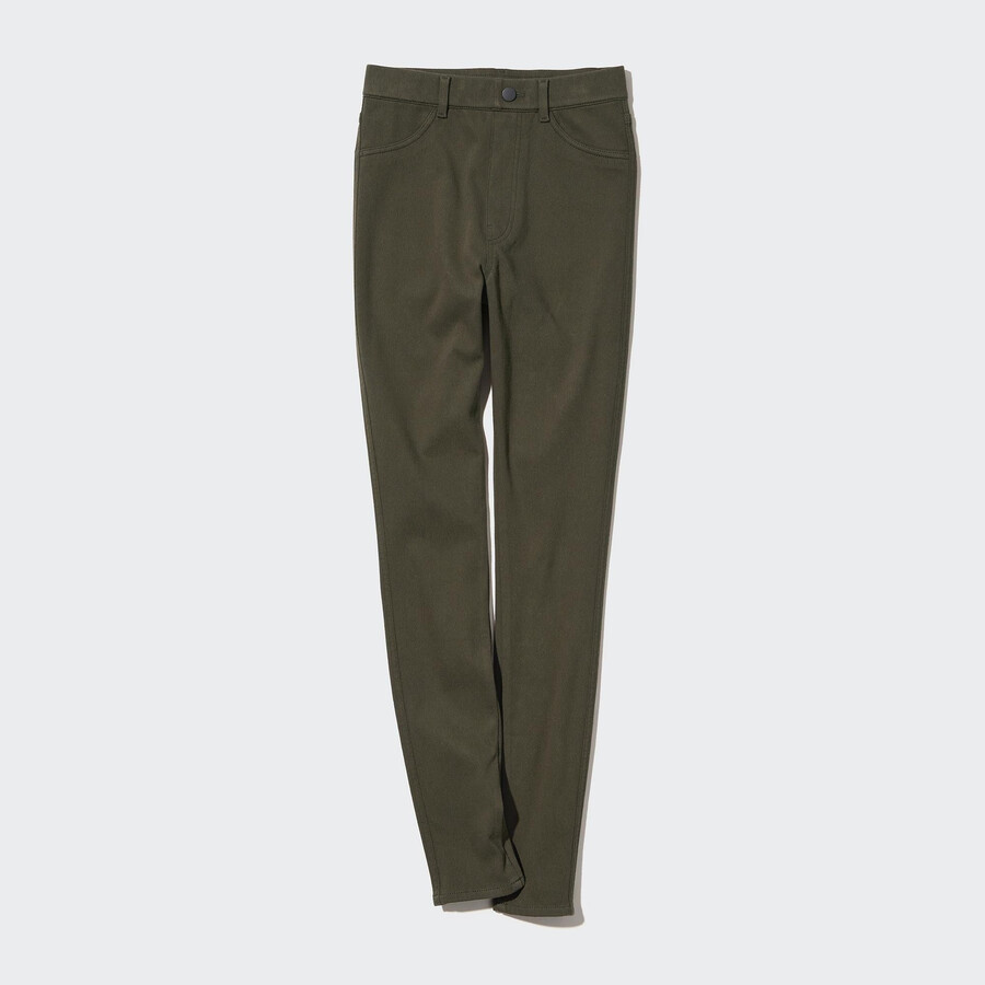 camisetas térmicas ultraelásticas uniqlo heattech para mujer en color oliva