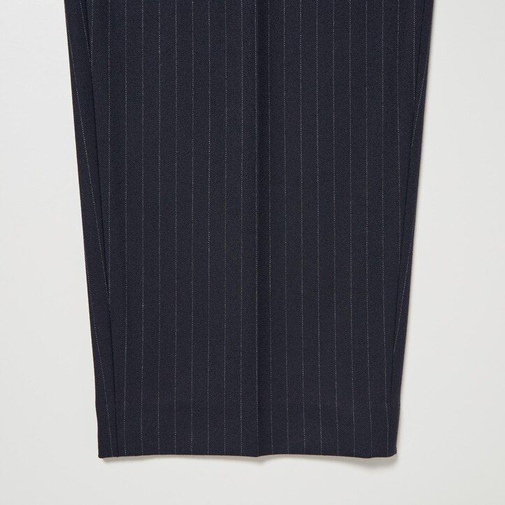 tops plisados a rayas uniqlo heattech para mujer en azul marino