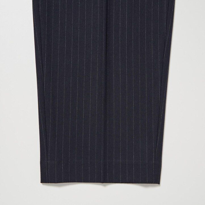 tops plisados a rayas heattech de uniqlo para mujer en azul marino