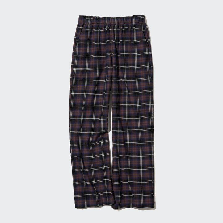 tops de franela uniqlo para mujer en marrón oscuro
