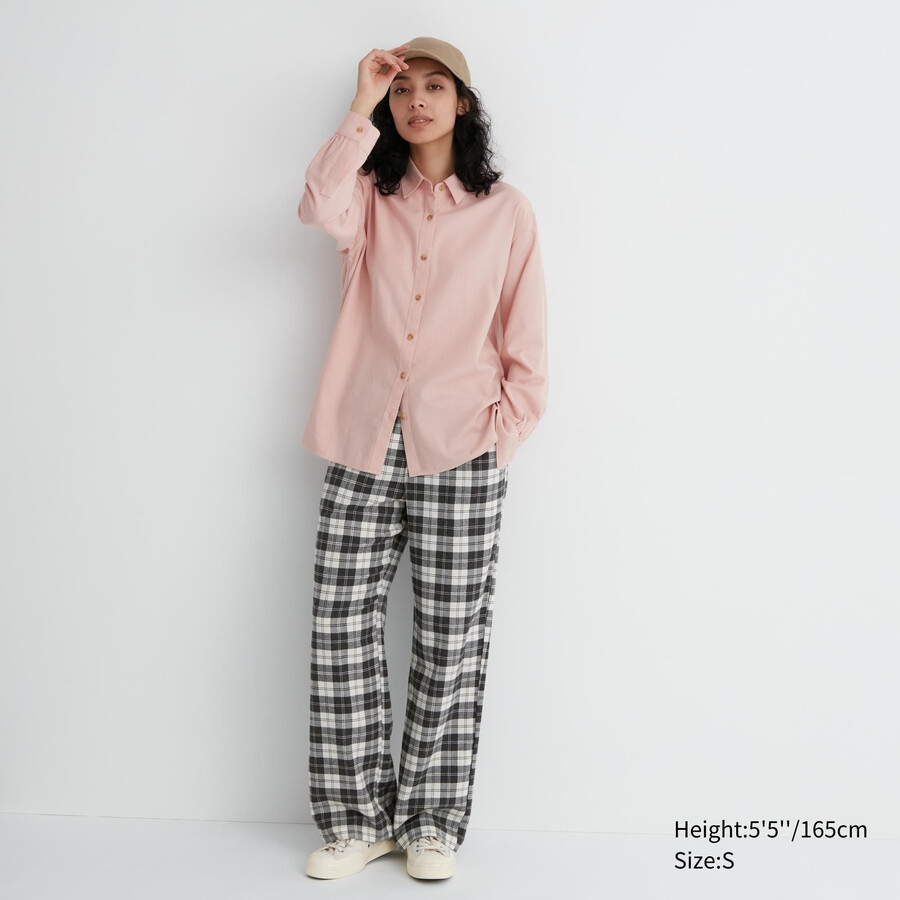 tops de franela blancos uniqlo para mujer