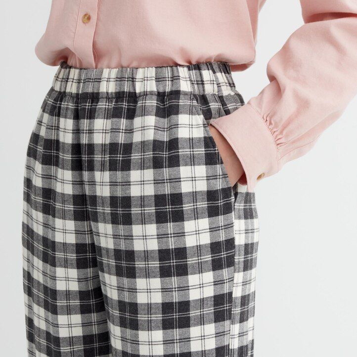 tops de franela blancos uniqlo para mujer
