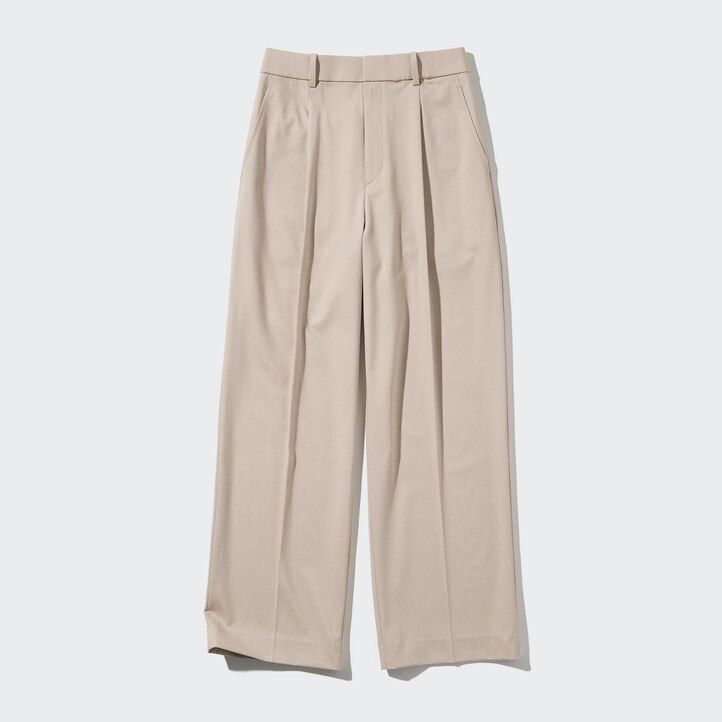 tops plisados de pierna ancha uniqlo para mujer blancos