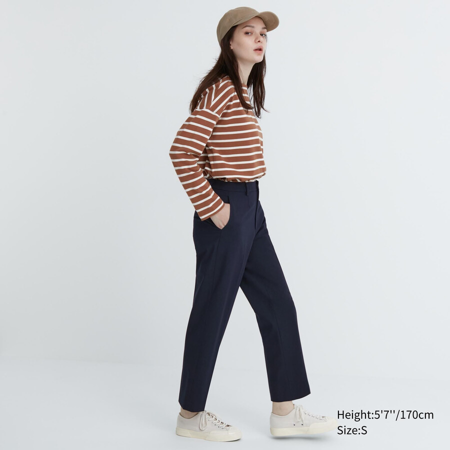tops elegantes hasta el tobillo uniqlo para mujer color azul marino