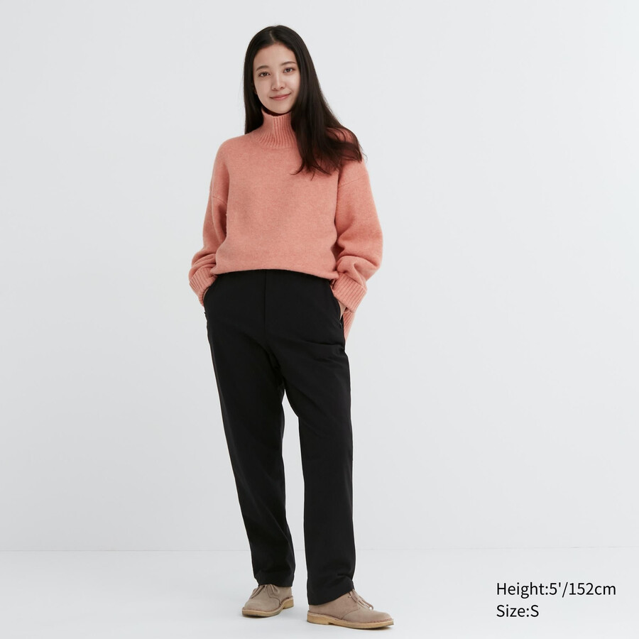 tops negros con forro cálido uniqlo heattech para mujer