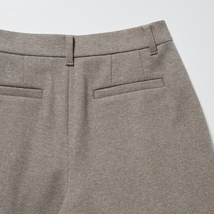 blusa de punto cepillado uniqlo con pernera ancha y plisada para mujer color beige