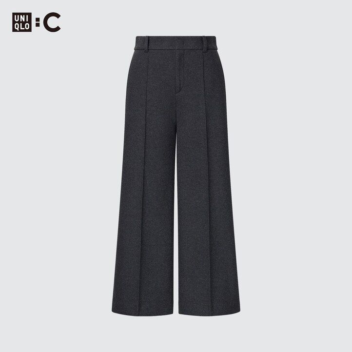 tops de mujer uniqlo de corte corto de jersey cepillado en gris oscuro