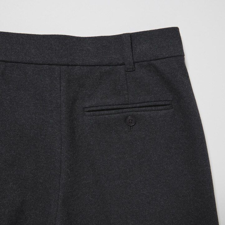 tops de mujer uniqlo de corte corto de jersey cepillado en gris oscuro