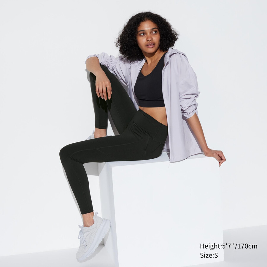 camiseta negra uniqlo airism ultra soft con bolsillos para mujer