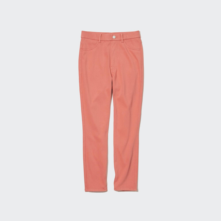tops cortos de tiro alto ultraelásticos de uniqlo para mujer en color rosa