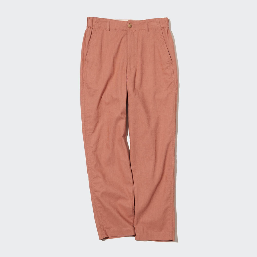 tops cónicos de lino y algodón uniqlo para mujer en color marrón